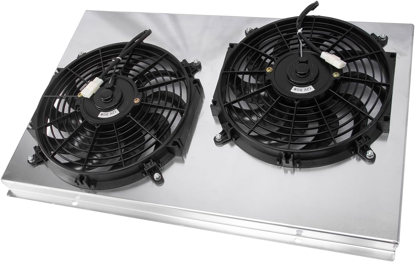 Aluminum Radiator Shroud Fan Kit Replacement for 1973-1976 Chevy Corvette C3 5.7L 7.4L V8, Automotive Replacement Radiators Car Radiator