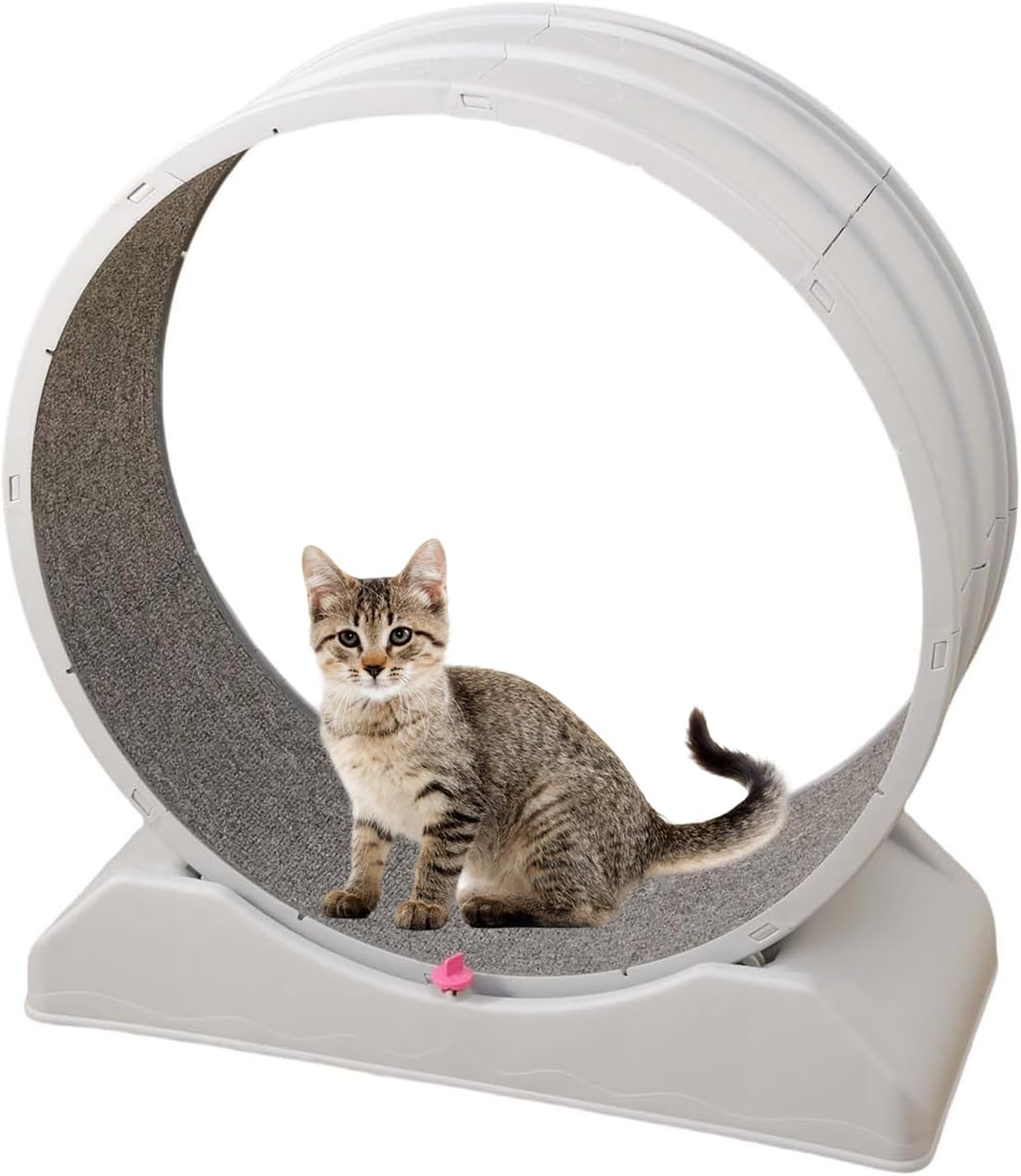 2025 Cat Treadmill for Pet Fitness Exercise, Quiet Cat Exercise Wheel for Indoor Cats, Snap-On Design, with Safety Lock, Scratching Carpet Runway, for Running Walking