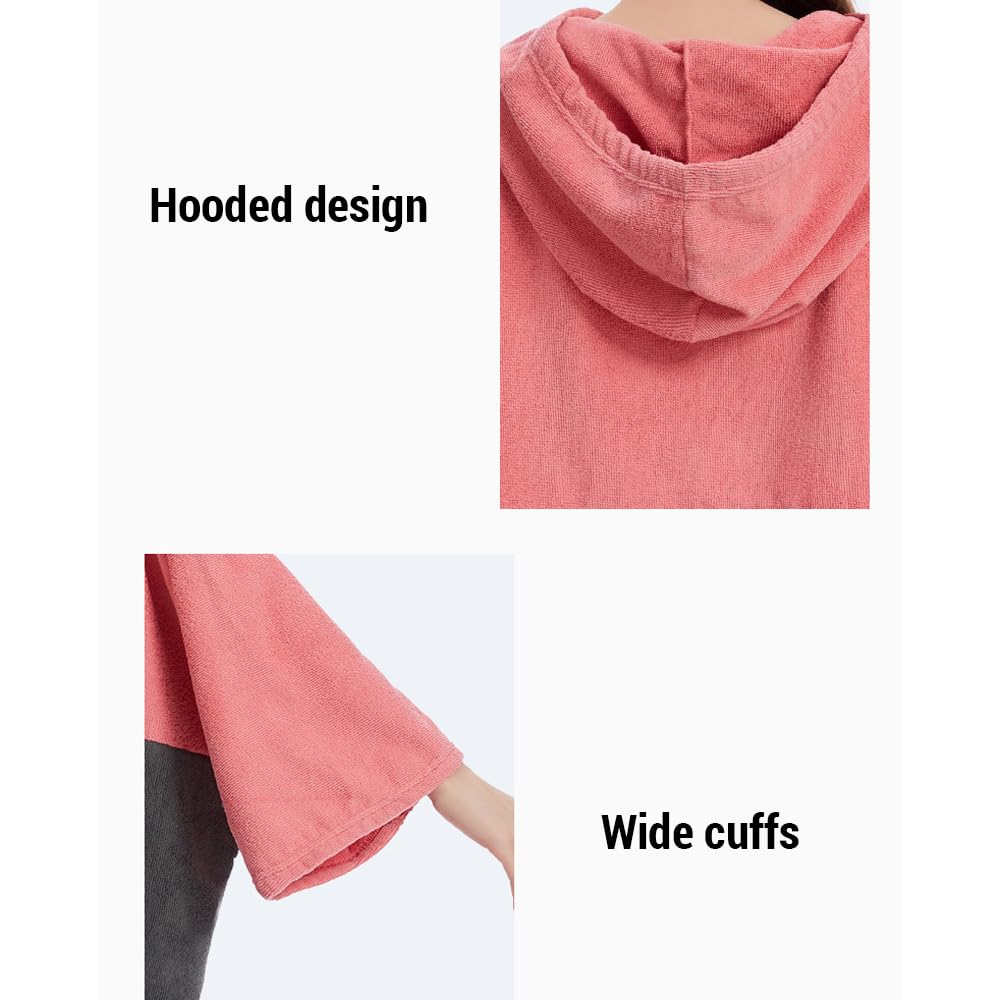 Asciugamani da bagno ad asciugatura rapida per piscina, accappatoio ad asciugatura rapida, poncho surf immersioni con cappuccio, mantello da spiaggia, antivento, caldo, adatto per uomini e donne