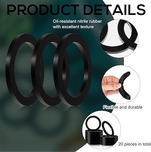 Miniatura 3 de Paquete de 20 juntas Camlock de 3 pulgadas para acoplador hembra, ranura de leva, arandela de goma de repuesto, anillo de junta de goma negra,