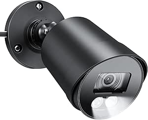 Wired Security Camera, EZFIX 1080P 100ft Full-Color Night Vision 2.0MP CCTV Camera (Hybrid 4-in-1 HD-CVI/TVI/AHD/960H Analog CVBS), 2PCS LED, 82.2° View Angle, Waterproof Surveillance Camera (Black) asin的图片