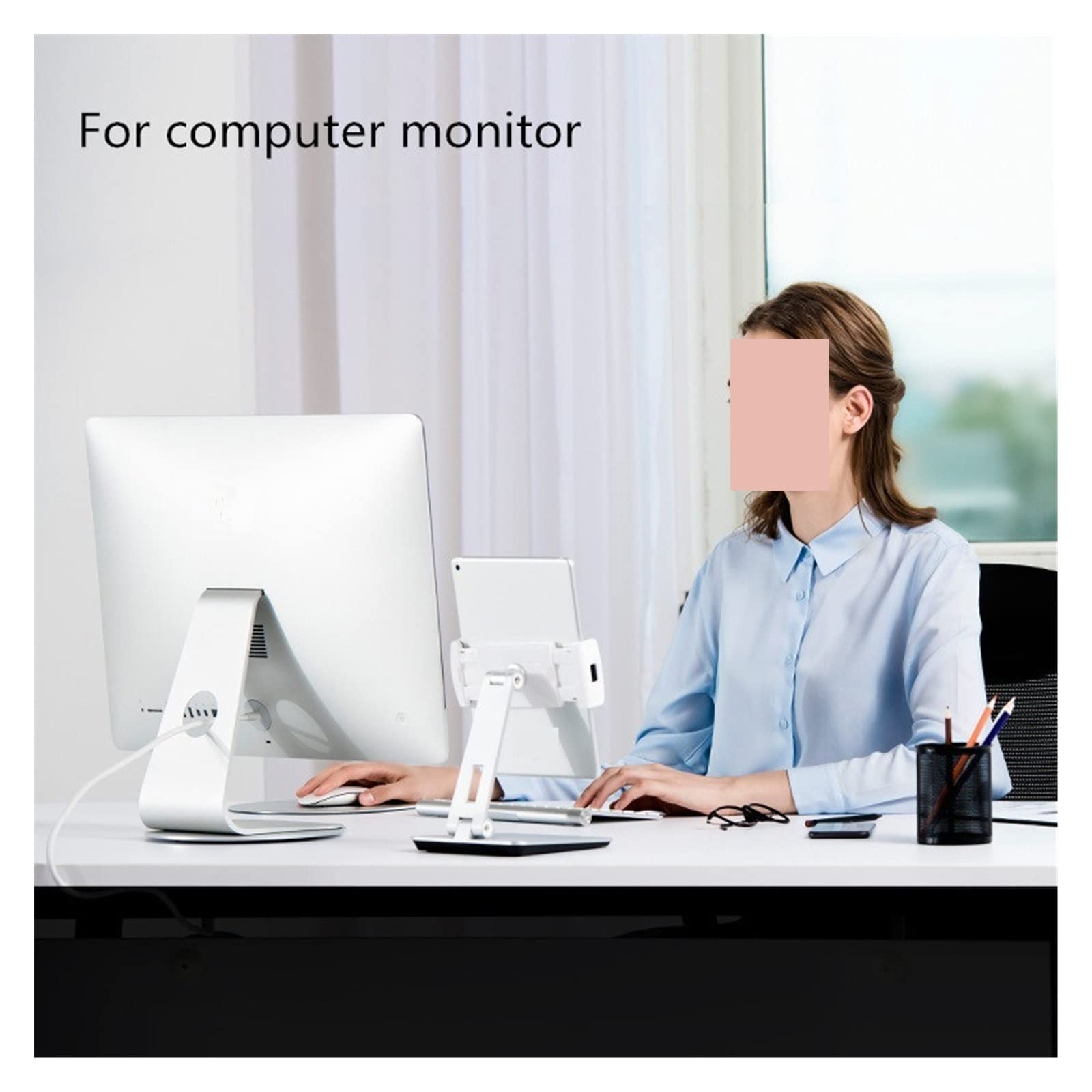 Braccio Monitor, 360 Rotation Monitor Base Disc Dock for computer portatile antiscivolo for notebook in lega di alluminio for proiettore televisivo Stabile e fermo(300W-Pinke)