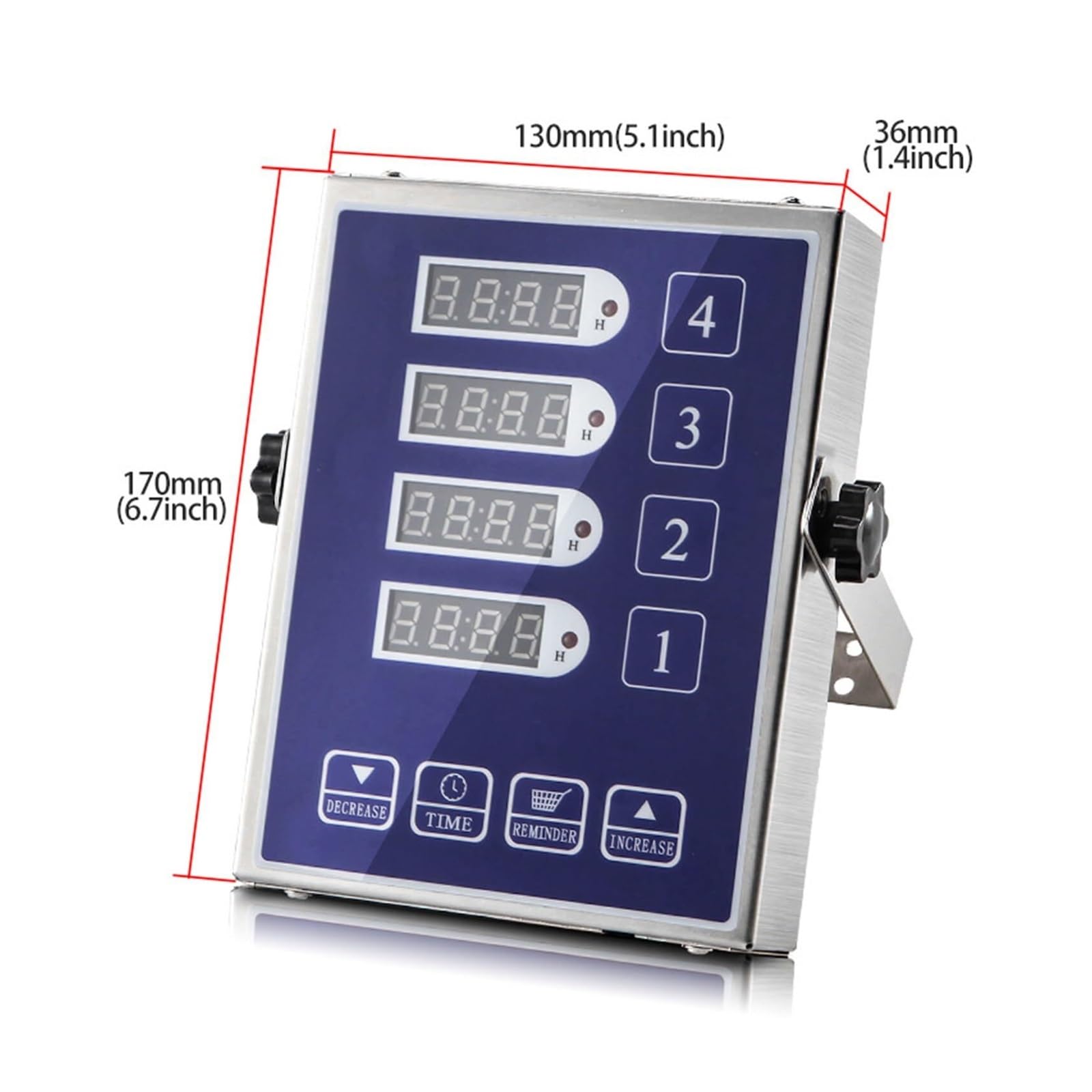 Küchentimer, 4-Kanal-Digital mit Alarmerinnerung, dreistufig und einstellbare Lautstärke für/einstellbare Halterung und wasserdicht, for den Heim- und Restaurantgebrauch(Red)