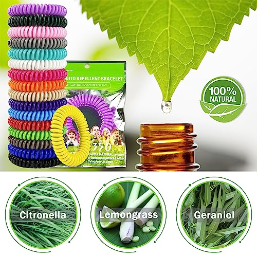 mosquito repellent bracelets 50 pack individually wrapped mosquito repellent bands with 60 pcs mosquito repellent stickers deet-free mosquito wristbands patches for adults and kids indoor outdoor