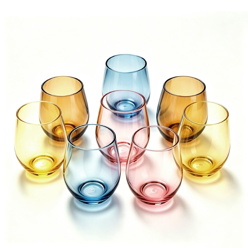 Lily's Home Stemless Wine Glasses Set of 8
