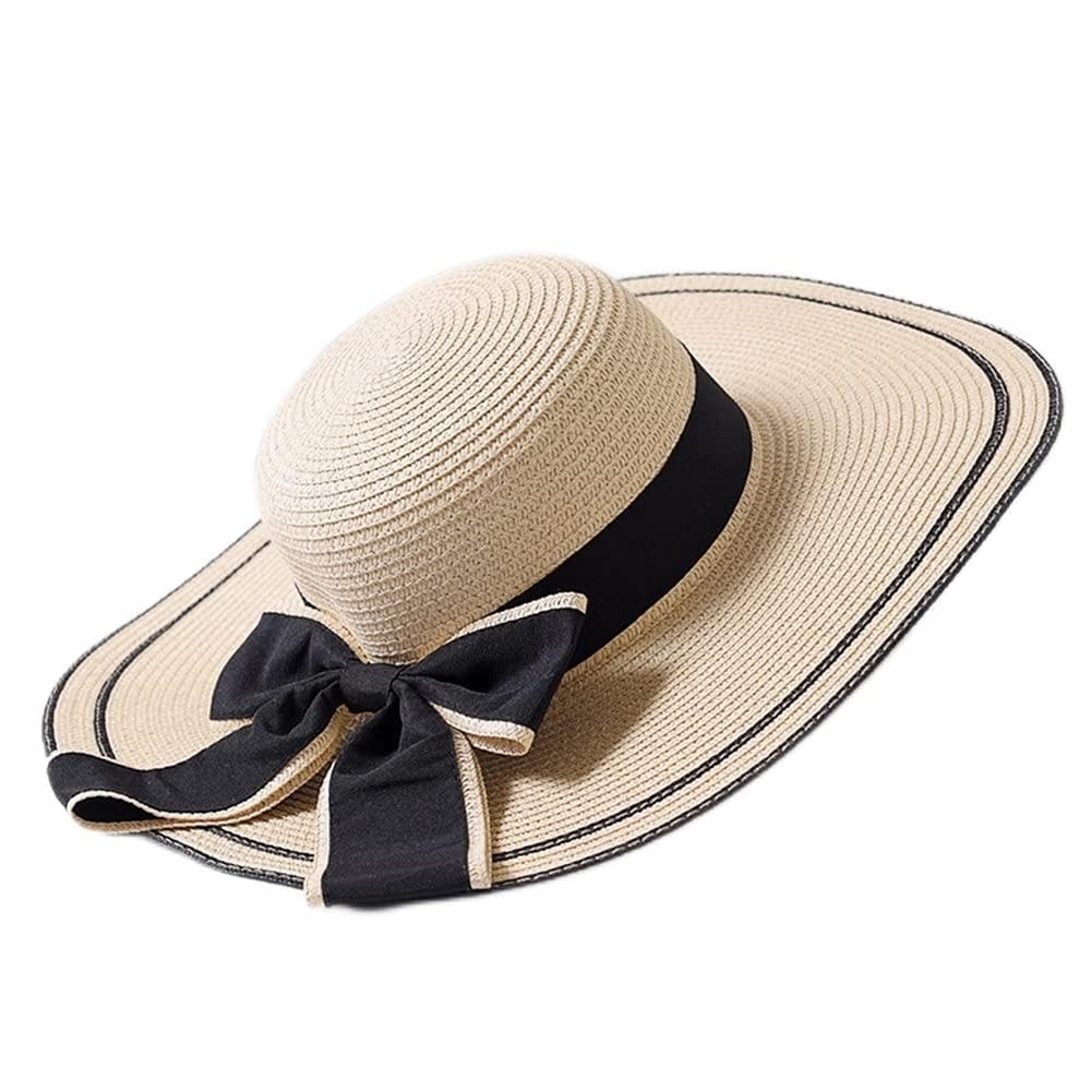 Hermosos Sombreros de Paja de ala Ancha para Mujer, Ideales para el Sol de Verano y la Playa (c Mcode)