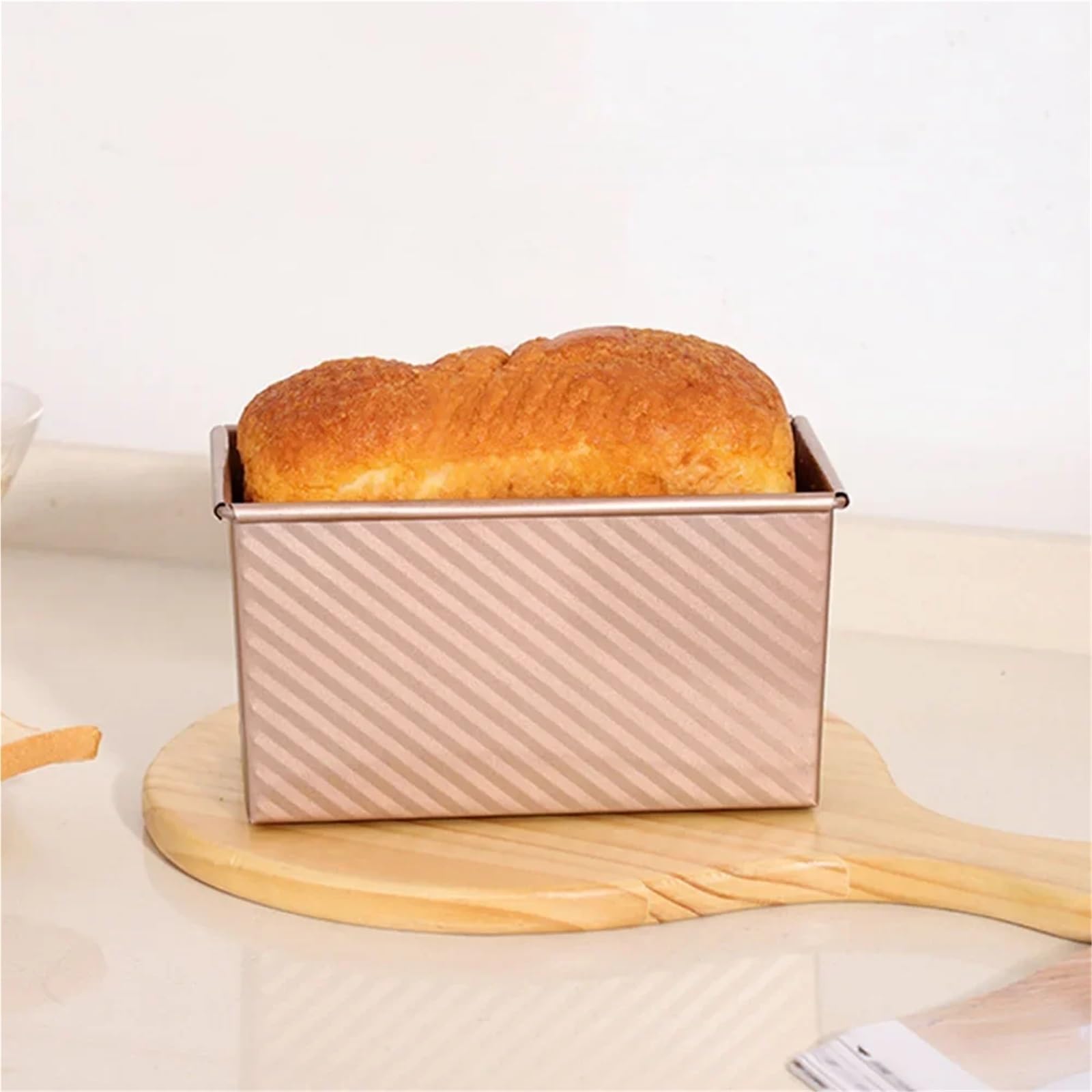 1 molde para tostadas, molde antiadherente para hornear pan, caja de tostadas con tapa, caja de tostadas antiadherente, herramientas para hornear el hogar (rosa L)