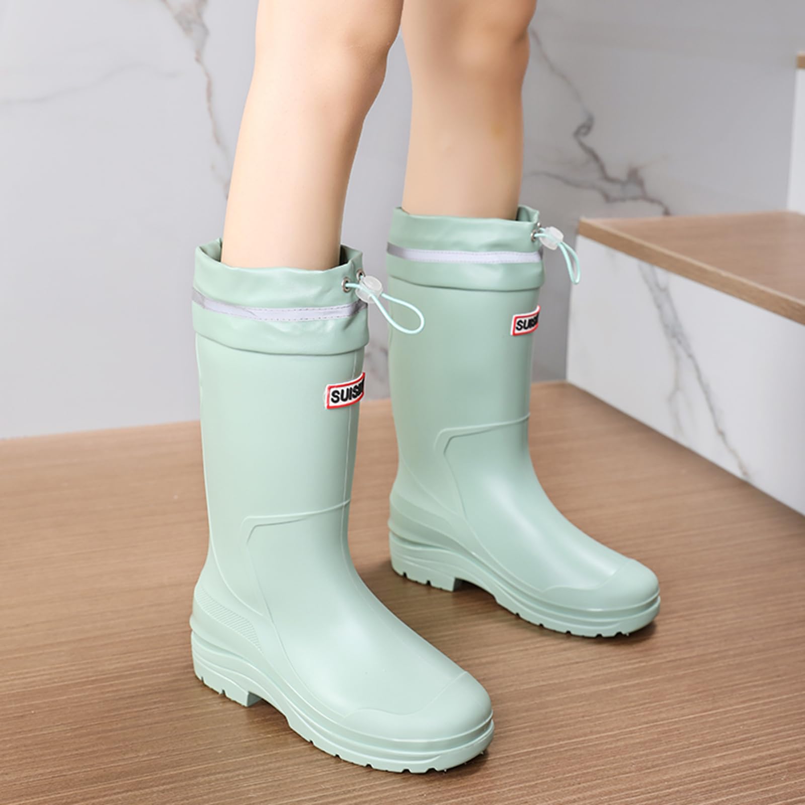 CUTEHEELS Damskie kalosze przeciwdeszczowe, wodoodporne, antypoślizgowe buty ogrodowe z PCW do użytku na zewnątrz