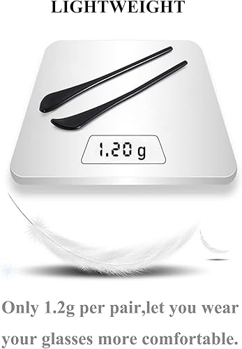 Miniatura 5 de Puntas de extremo de patillas para gafas, almohadillas de plástico para las orejas, retenedores antideslizantes para gafas, 4 pares, color negro