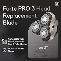 Vista 4 de Skull Shaver Forte PRO 3 Head Replacement Blade - Hypoallergenic Stainless Steel - Faster Shaving - Contour Flexibility - Easy Maintenance