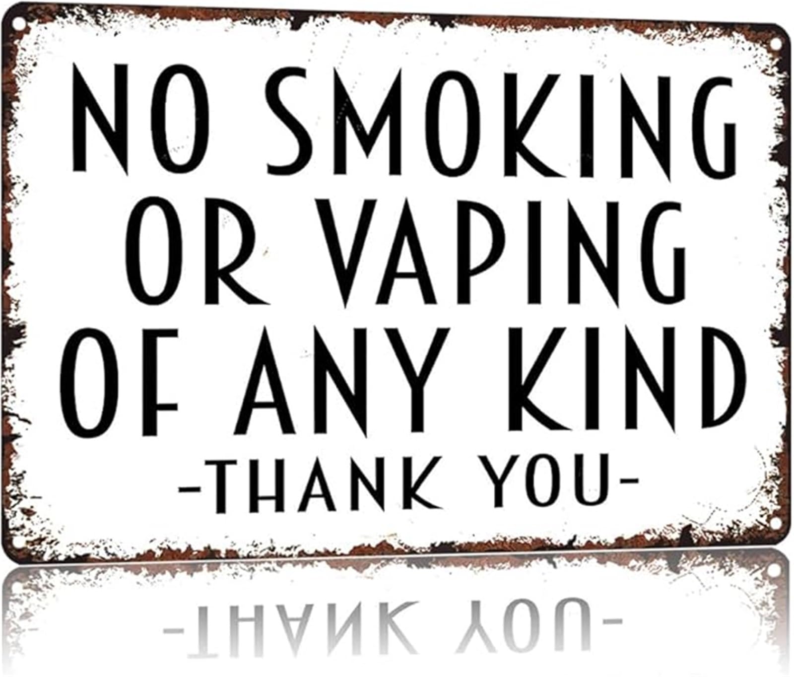 NWPNLXEA Humorous No Smoking Or Vaping Sign Vintage Tin Metal Sign for Business Entrance 8 X 12 in
