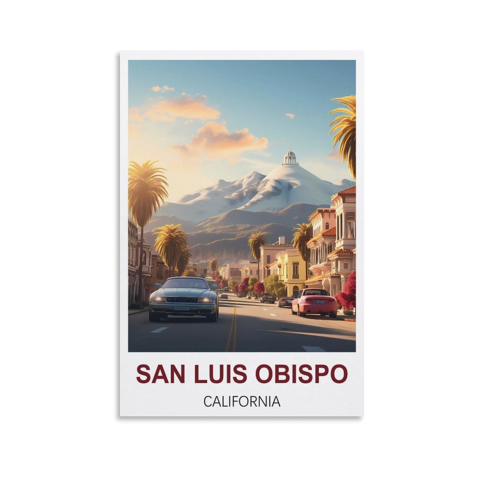 Funny Tin Signs,San Luis Obispo California,Art Plaque Poster Wall Decor for Home Tool Room Bar Club Restaurant Cafe 15x30cm