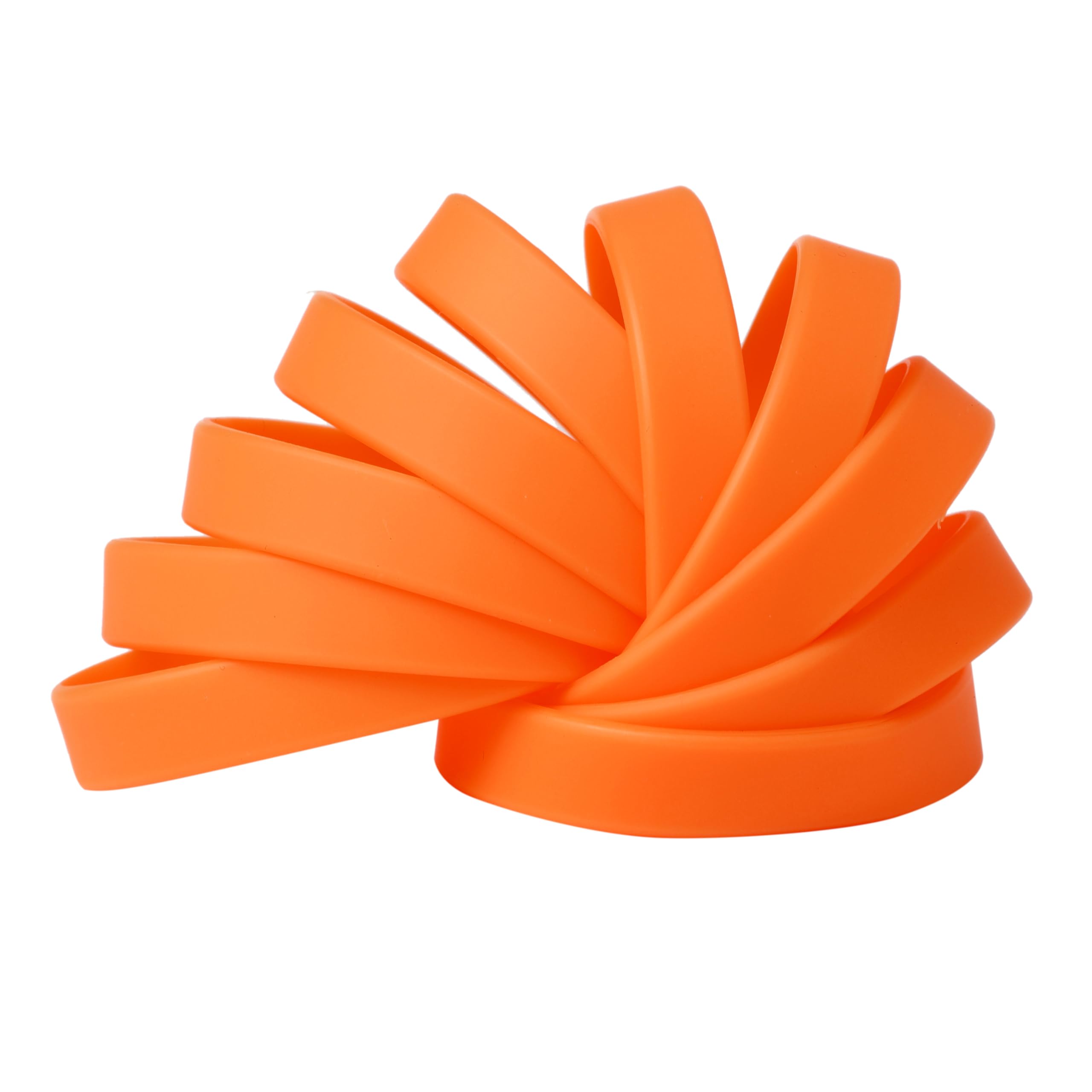 Komonee Plain Orange Coloured Silicone Sports Arm Exercise Wristband Bracelets Rubber Wrist Bands Party Accessories For Men Women Boys Girls (Pack of 25) โ image 1
