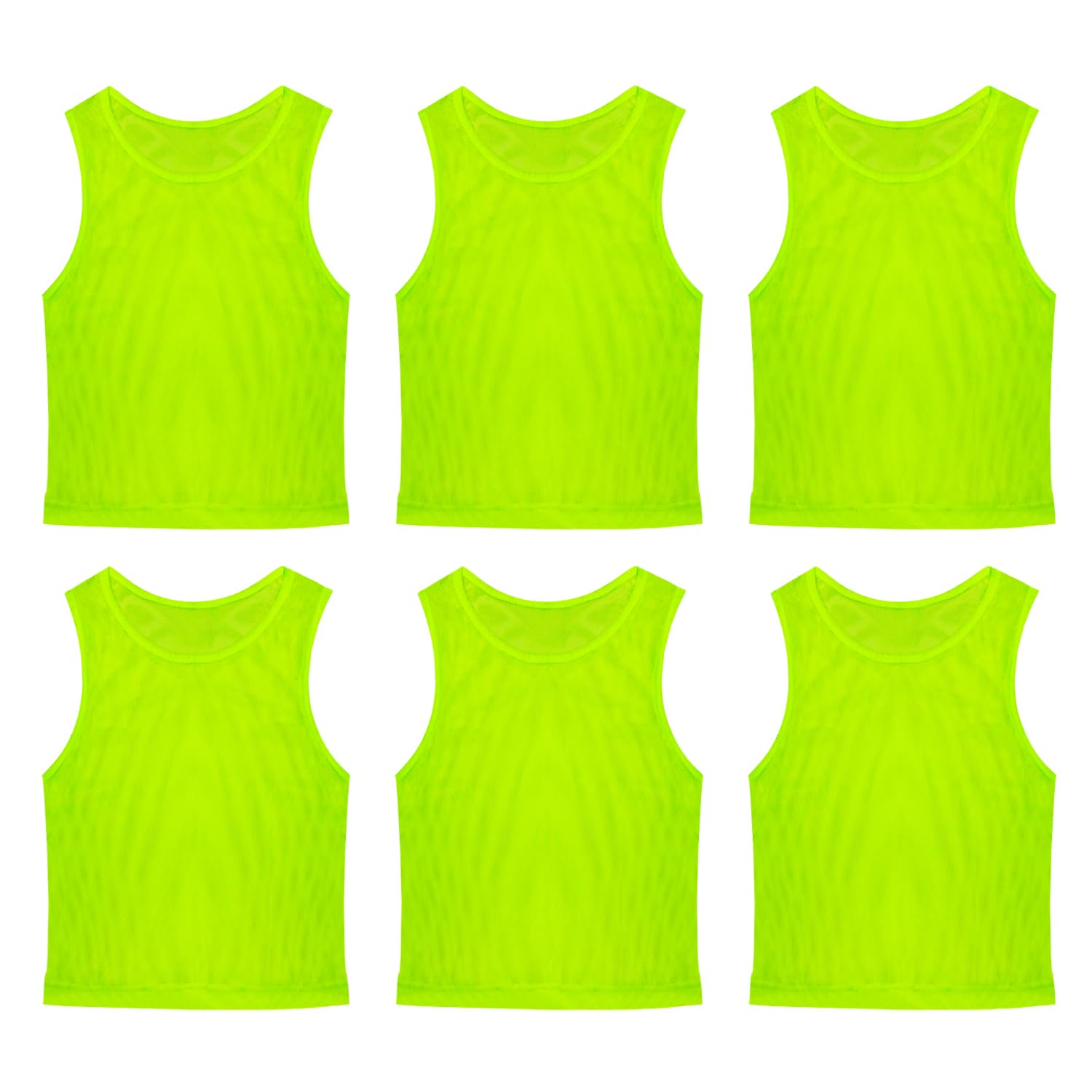 6 Pack Pinnies Team Practice Vests for Child Youth Teen Adult, Mesh Scrimmage Jersey for Soccer Football Basketball