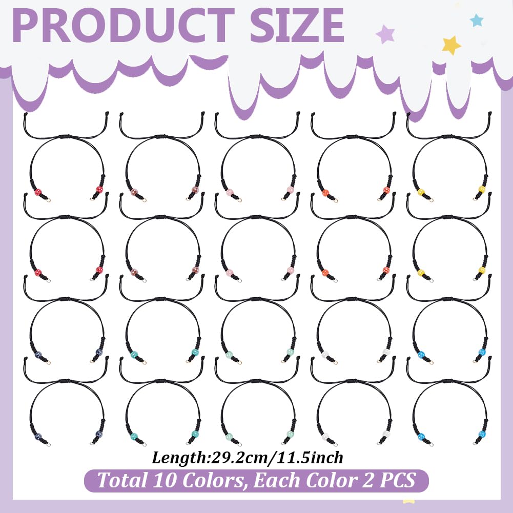 UNICRAFTALE Bracelets En Corde Polyester Cirée Ajustables Bracelet Tressés En Corde Demi Bracelet Cordon Avec Anneaux En Acier Inoxydable Perles Pour Fabrication De Bijoux