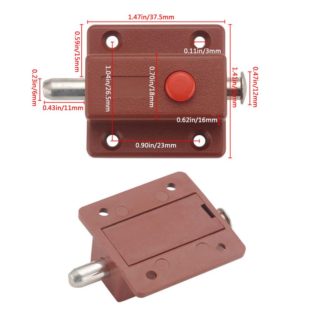 4 Pièces Loquet A Ressort Automatique, Targette De Porte Avec 24 Vis Loquet Porte Inox Verrou A Ressort Targette De Porte Loqueteau Pour Chambres 98145618