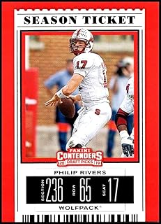 2019 Panini Contenders Draft Picks Season Ticket #81 Philip Rivers NC State Wolfpack Official Collegiate Football Card of ...