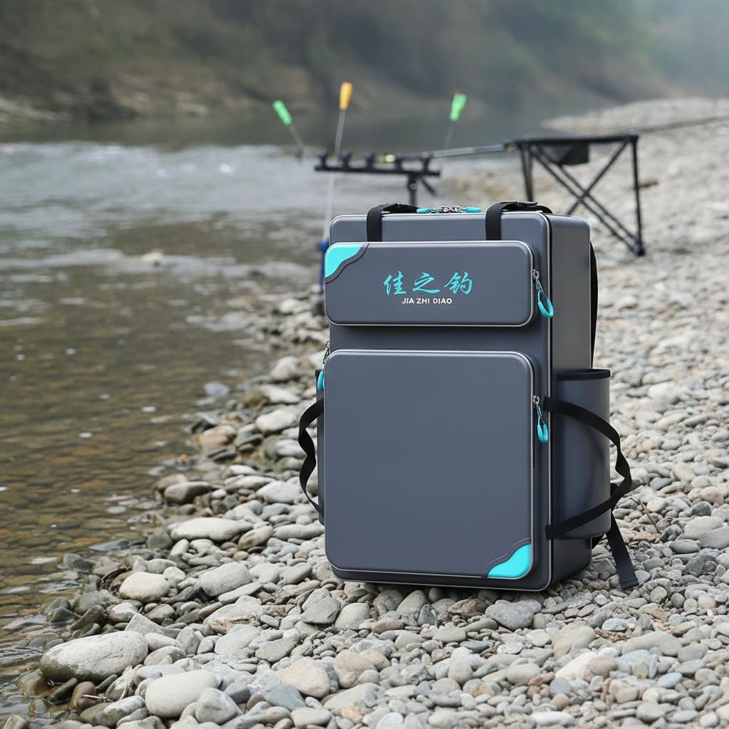 Zaino da Pesca Impermeabile e Borsa Porta Canne per Attrezzatura da Pesca, Rinforzato con Filo d'Acciaio, per lago, Borsa principale stile europeo 80cm, 80cm