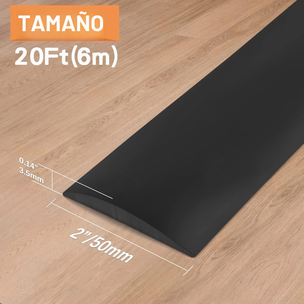 Barra de Umbral Adhesiva PVC Perfil de Transición Suelos 600x5cm Varita de Acabado Negro Umbral de Puerta Adhesiva para Azulejos Perfil PVC Transición