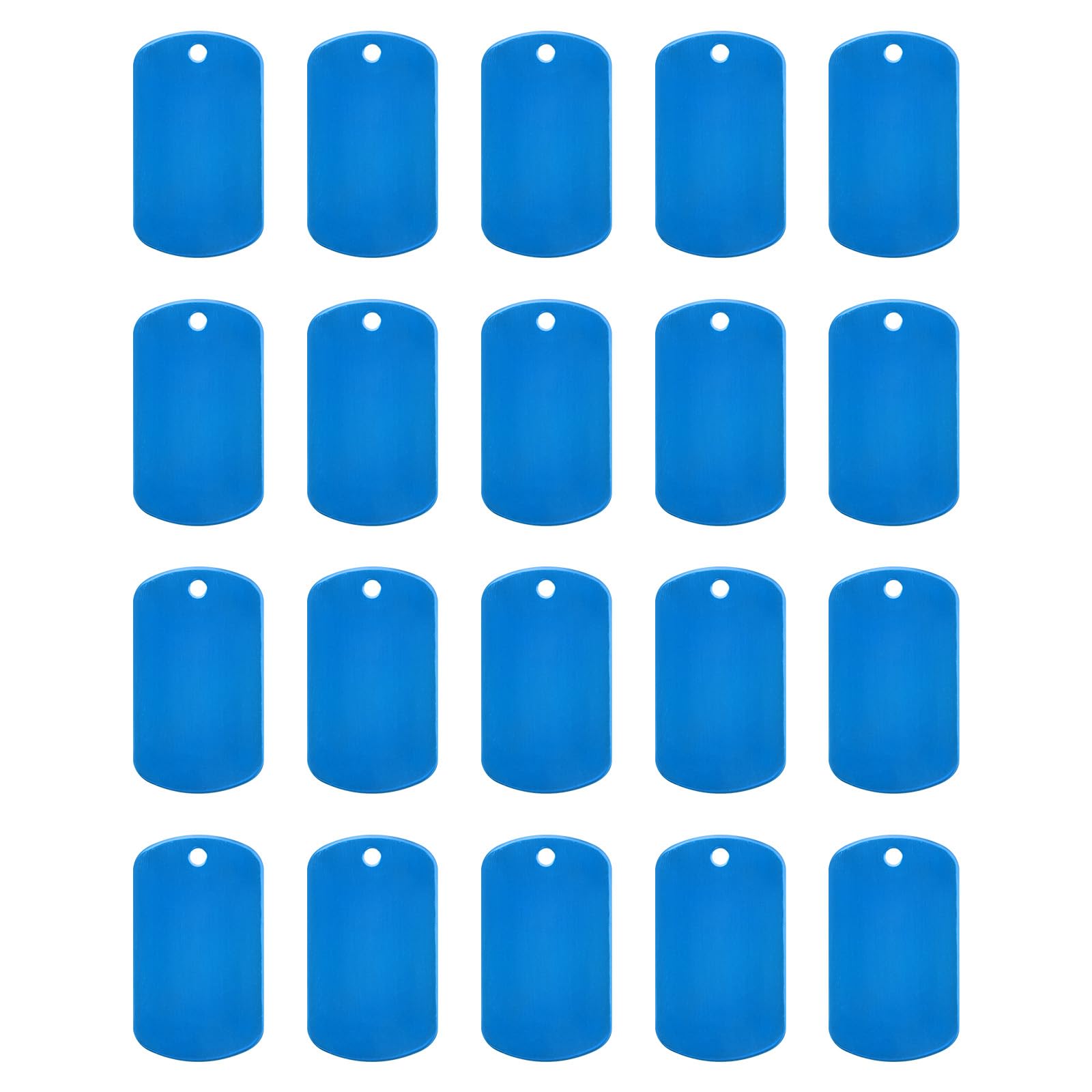 QUARKZMANMetal Blank Stamping Labels, Lake Blue Blank Labels Engraving Labels for Pet Dog ID Labels, Pendant Decoration, Labels for Crafts, 20pcs