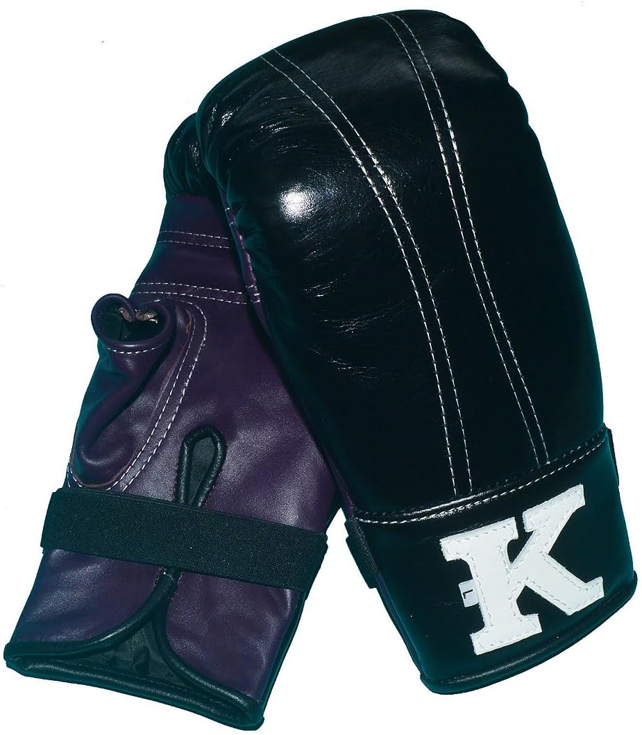 本革製「K」パンチンググローブ Mサイズ　紫 K 本革製パンチンググローブ 黒パープル/ムエタイ名品、キック