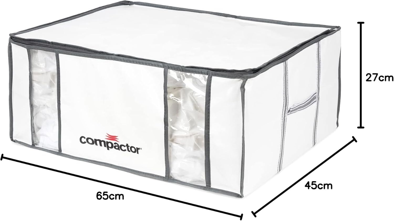 Compactor Life RAN7023 Zestaw 5 worków do przechowywania próżniowego, rozmiar XXL (210 l), biały i szary, 65 x 50 x (wys.) 27 cm