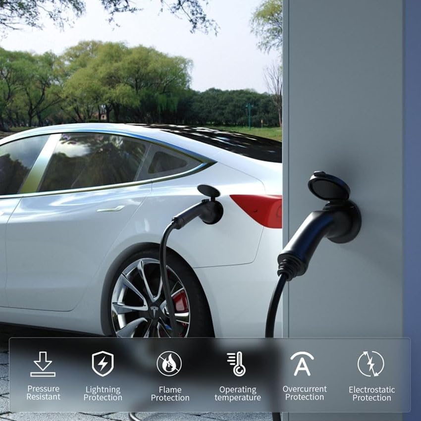 Manguera de Carga para Coche eléctrico, Tipo 2, 5 Metros, 32A, 480V, IP55; Ideal para Recarga Segura y eficiente en Exteriores.