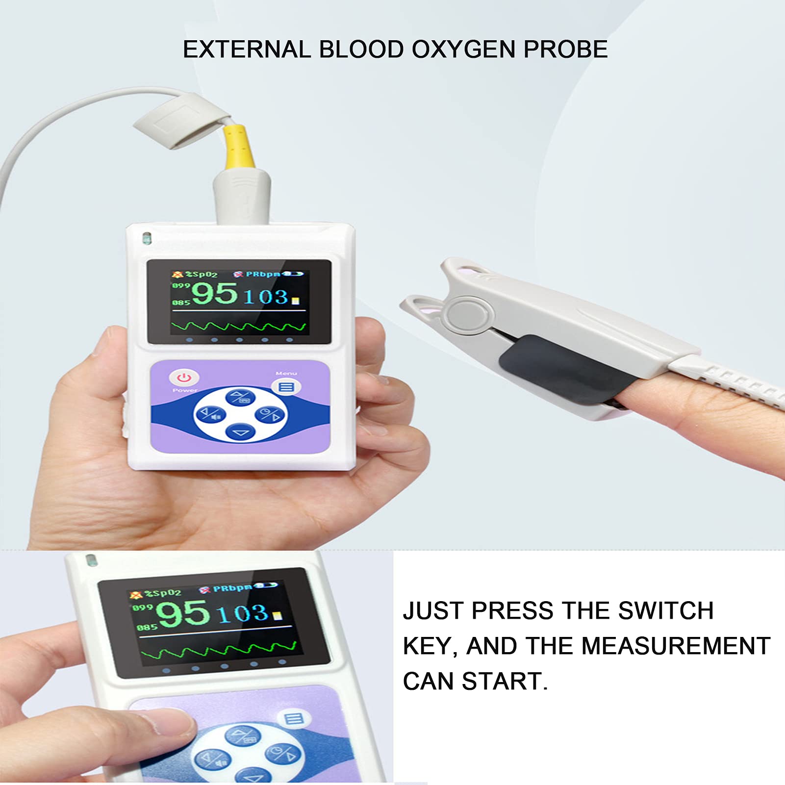Pulsossimetro Monitor Di Saturazione Di Ossigeno Nel Sangue Sulla Punta Delle Dita, Pulsossimetro Da Dito OLED Monitor Di Saturazione Di Ossigeno Nel Sangue Portatile Per Ossimetria SpO2 Letture