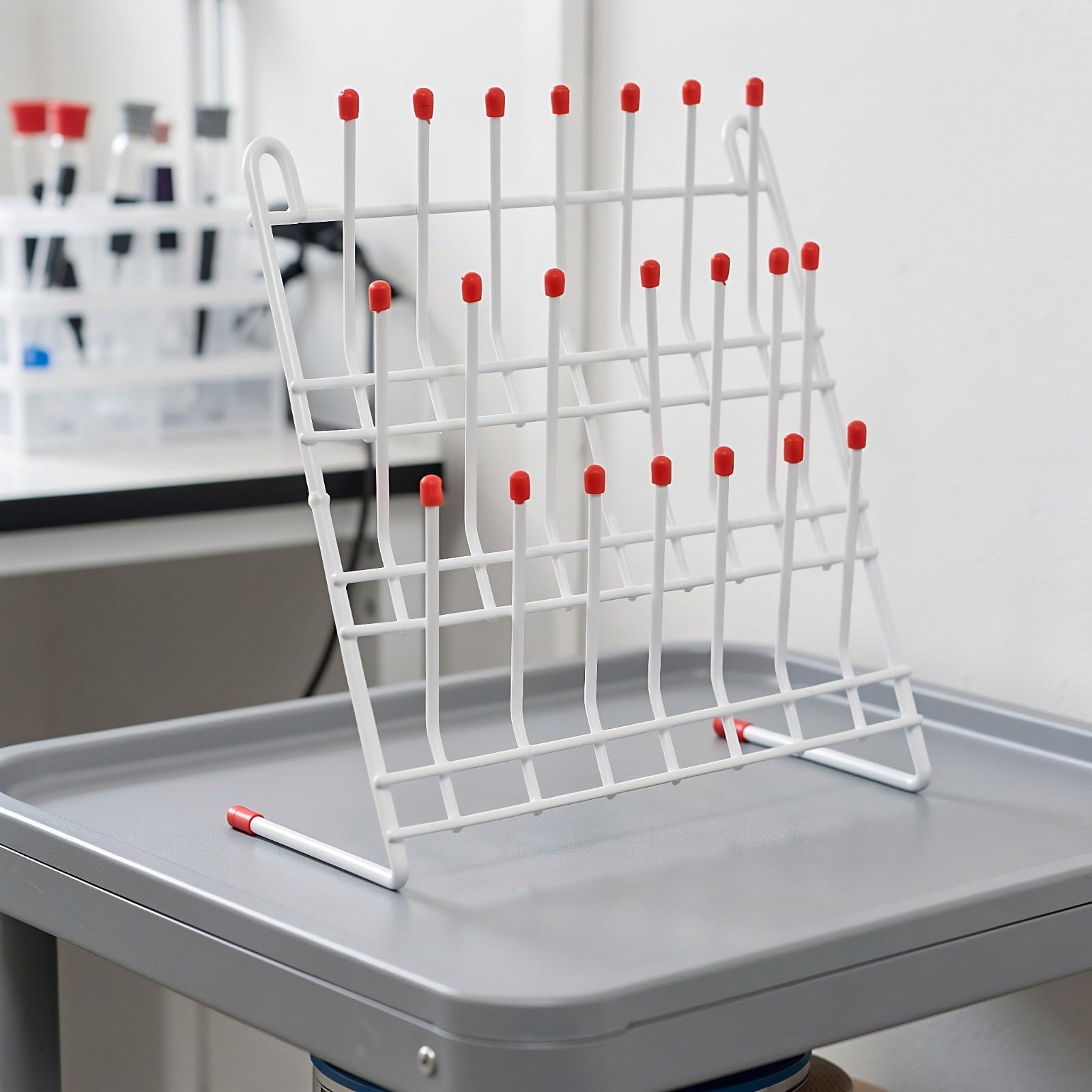 Gatuida Set di 2 supporti da laboratorio con 24 pioli per asciugare becher,