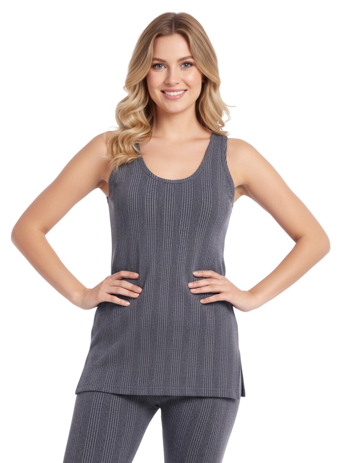 zeffit Women Cotton Blend Thermal Top Sleeveless-picture-21