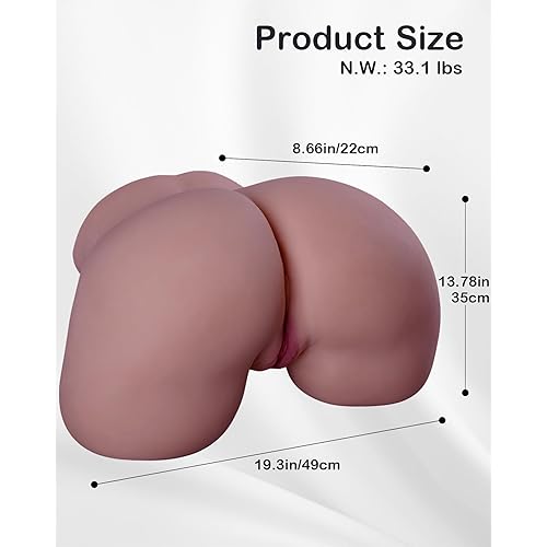 33.1LB Life Size Sex Doll for Men,Male Adult Sex Toys Pocket Pussy Full Size Lifelike Huge Ass&Heating Rod &Washer Hose&Drying Stick,Big Sex Doll Ass Booty Masturbator Torso Love Dolls (Tan)