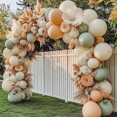 Image of 108Pcs Double Stuffed White Sand Balloon Garland Arch Kit