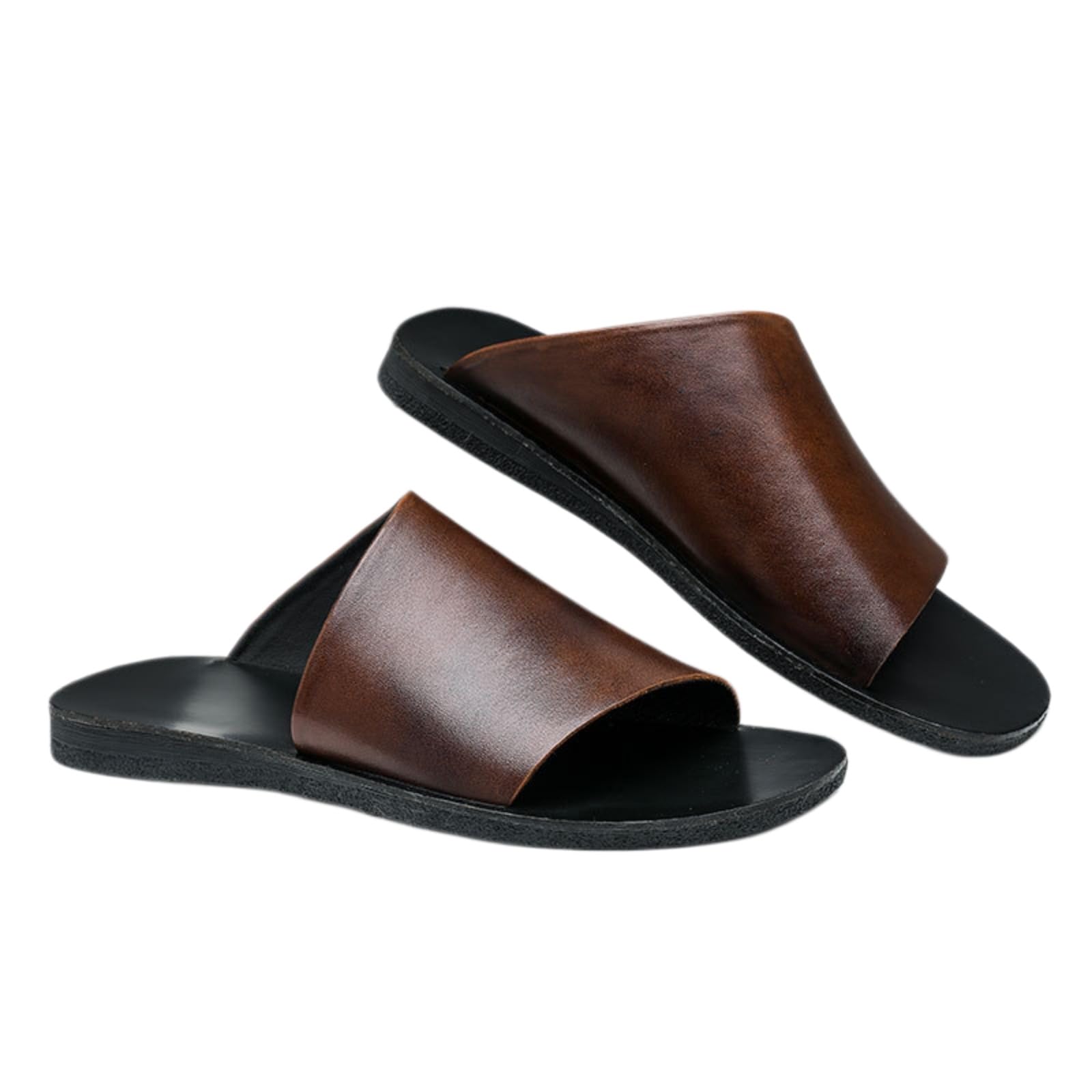 Pantofole Moda Uomini Vintage Mules, Comodo Scivolo in Pelle su con Semplice Stile Casual