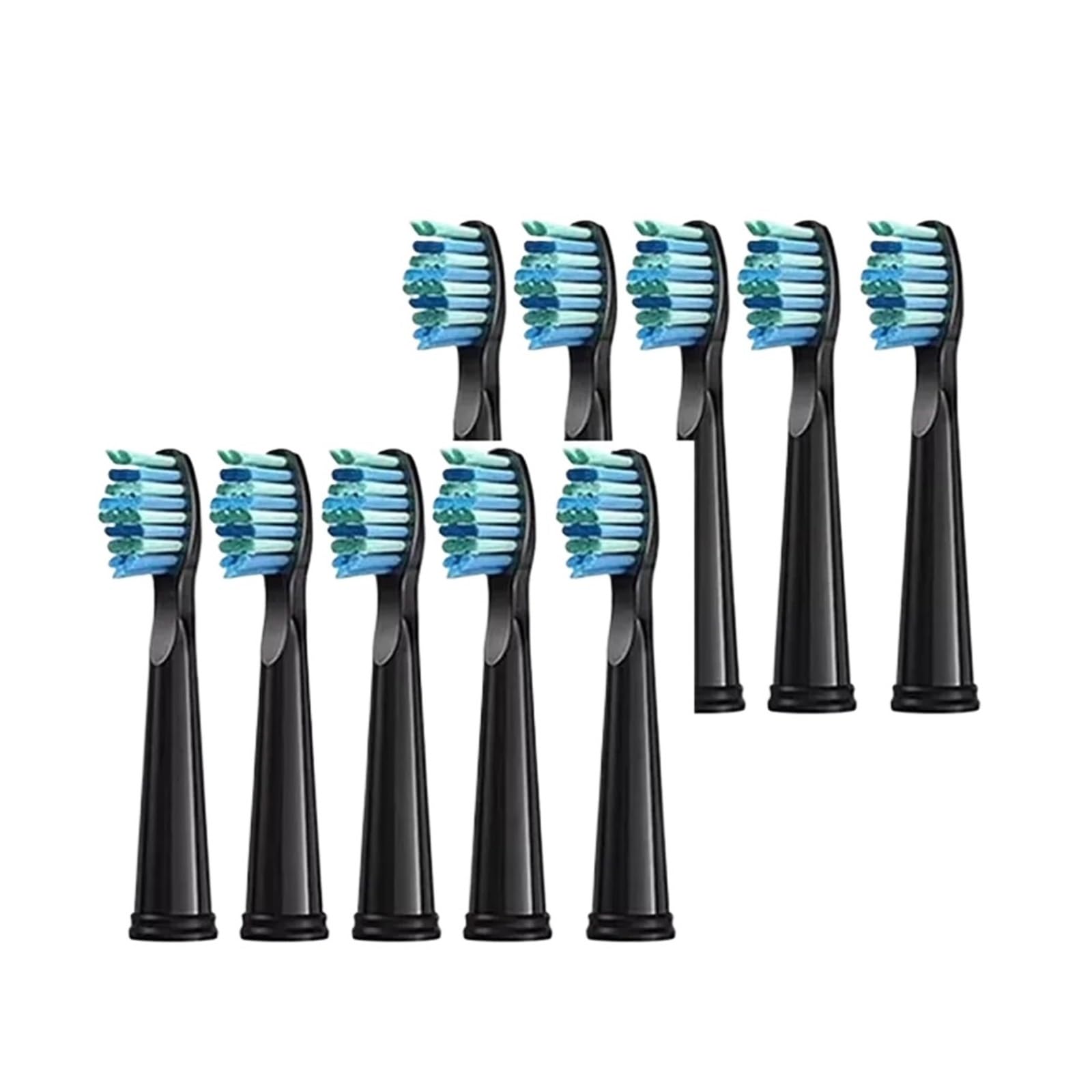 3-10 testine di ricambio for spazzolino elettrico, ricarica con setole, pulizia dei denti(10 pcs black)