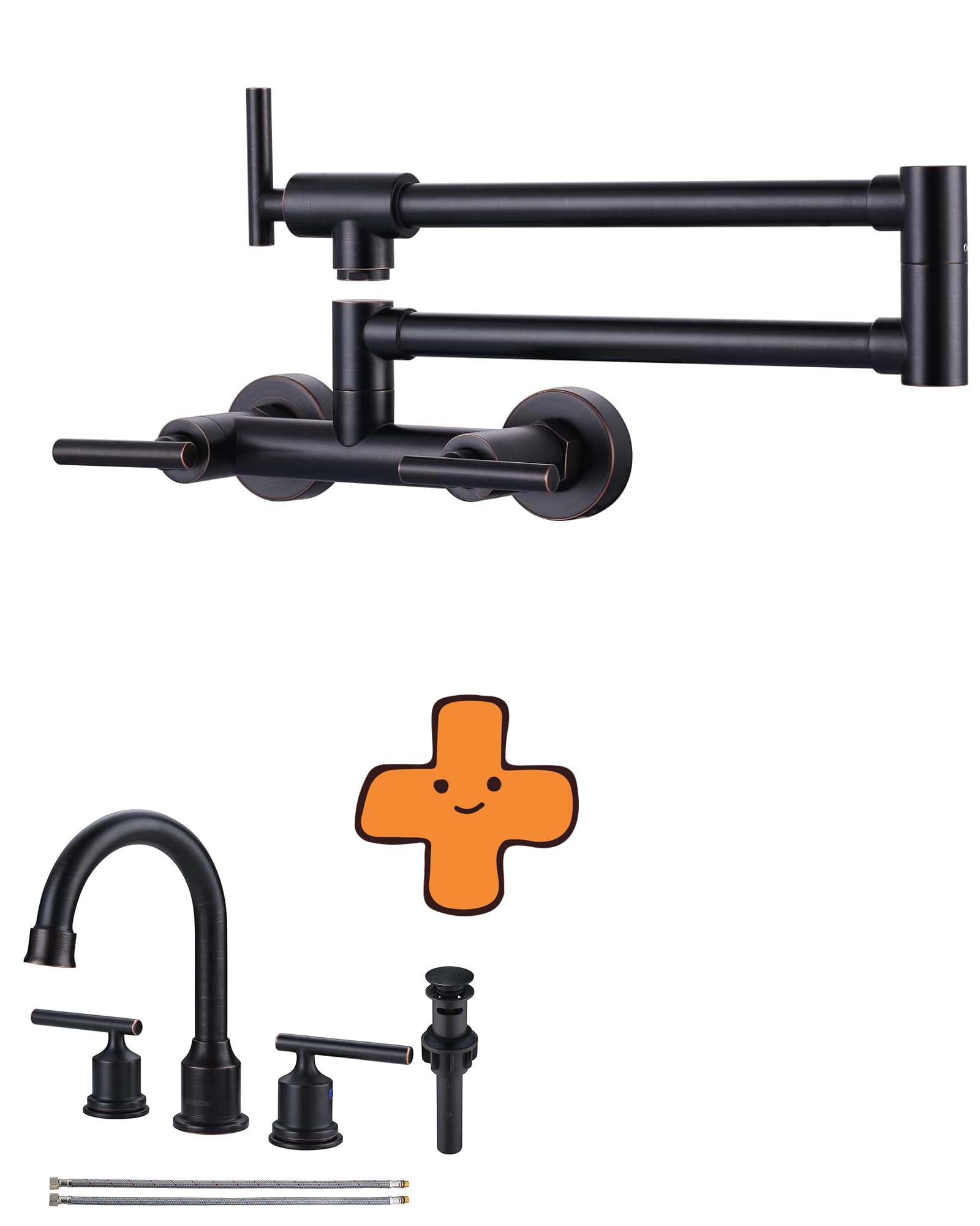 Jnfidosr Bronze Pot Filler Faucet For Both Hot Cold Water And Bathroom Faucet