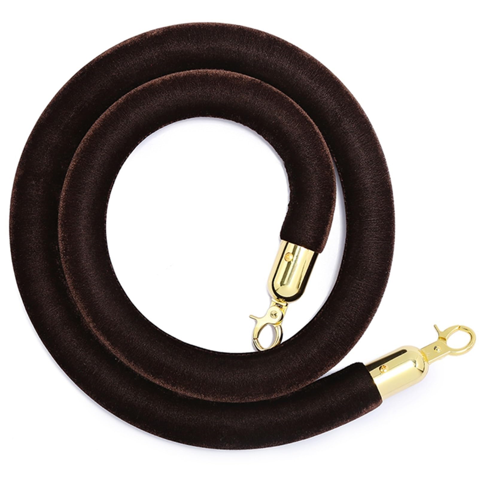 Aioneer Brown Velvet Queue Rope, 1.5M Barrier Rope For Crowd Control, Ideal For Event Management, Theatre Openings, And Visitor Guidance-Black-1.2m/4ft/47in