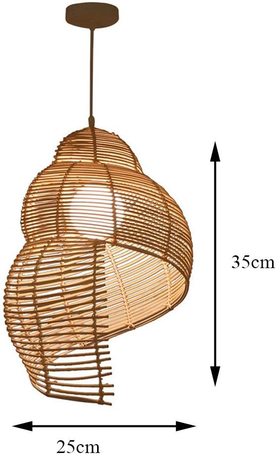 CSSYKV Interieur Decoratieve Lamp Opknoping Bulk Bamboe Camera Wijnstok Chucking Lamp Cover Kroonluchter E27 Lamphouder Verstelbare Restaurant Balkon Rieten Lampenkap Ideeën photo 3