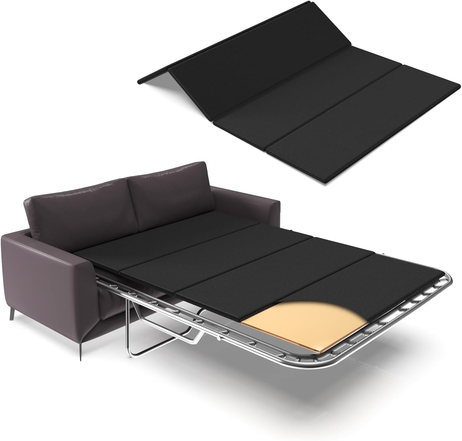 Folding Spring Box,Large Double Bed 8MM, Light and Thin Bed, Bed Support Flat Noodles,48x60''No Assembly Required 48*60''