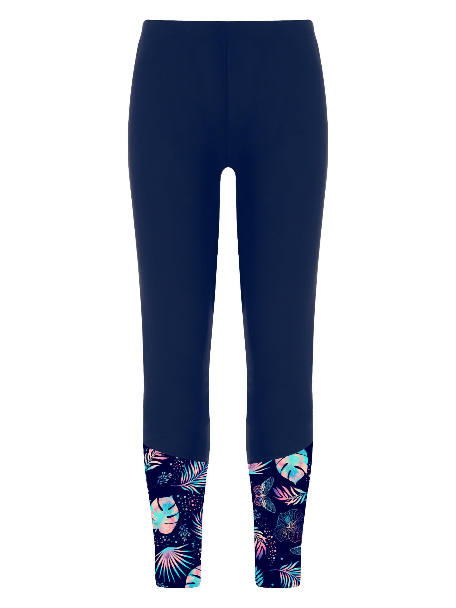 inlzdz Pantalones De Natación para Niñas Leggings De Surf De Cintura Alta Pantalones De Playa Secado Rápido Pantalones De Bikini Protección Solar
