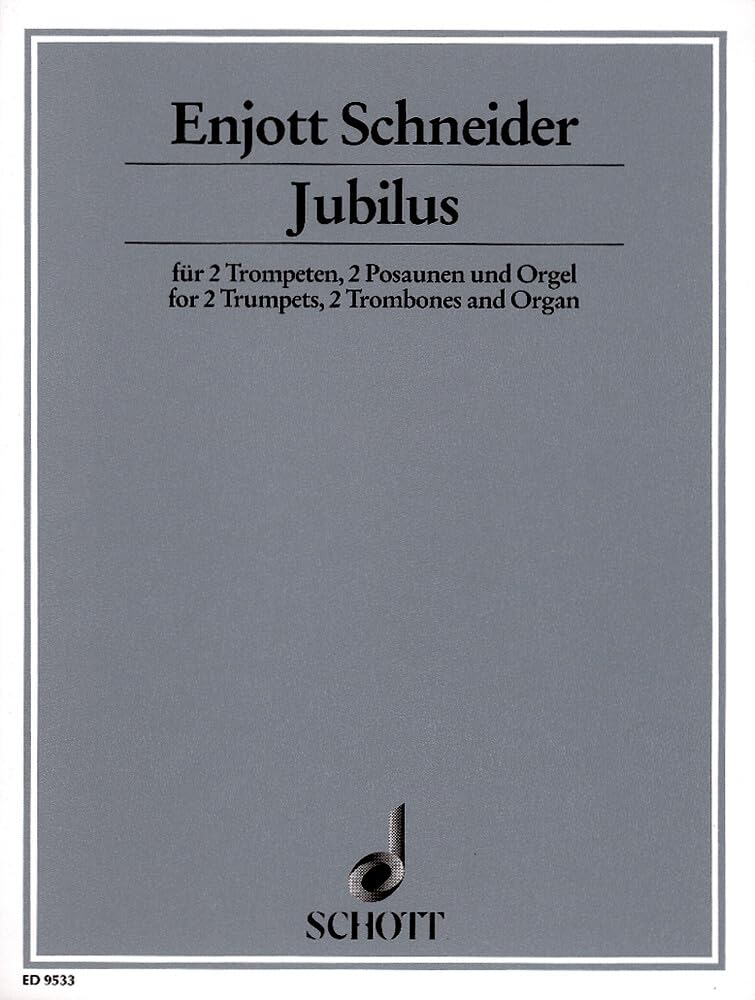 Jubilus partition pour 2 trompettes, 2 trombones et orgue grand format