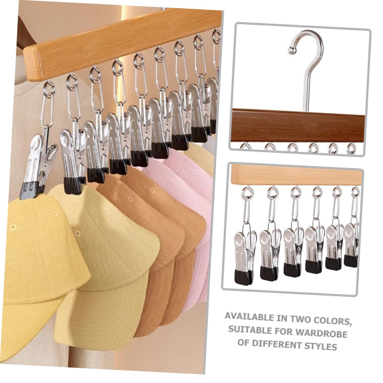 Gatuida 2piezas Estante De Almacenamiento Organizador De Clips para Sombreros Perchero Multifuncional para Colgar Toallas Armario Organizador De Gorras De Béisbol Material