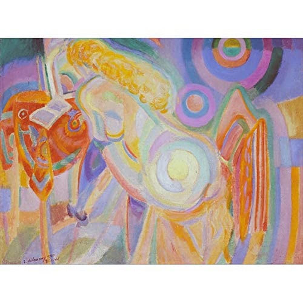 Robert Delaunay Femme Nue Lisant Nude Woman Reading Art Print Canvas Premium Wall Decor Poster Mural