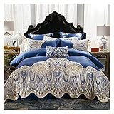 Weiches 4-teiliges Bettlaken-Set, Bettbezug, 4-teiliges Set aus Seide, 100% Maulbeerseide, Hotelartikel-Set, leichtes Mikrofaser-Bettbezug-Set, Luxus-Set (B Queen)