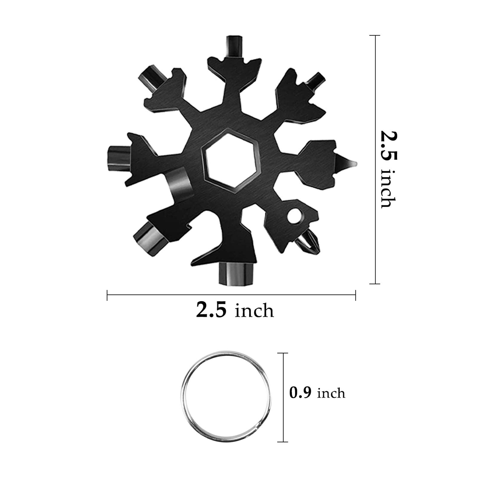 Lshylock - Confezione da 10 utensili multiuso a forma di fiocco di neve, 18 in 1, in acciaio inox, con fiocco di neve, strumento multiuso 18 in 1, strumento multistrumento per fiocco
