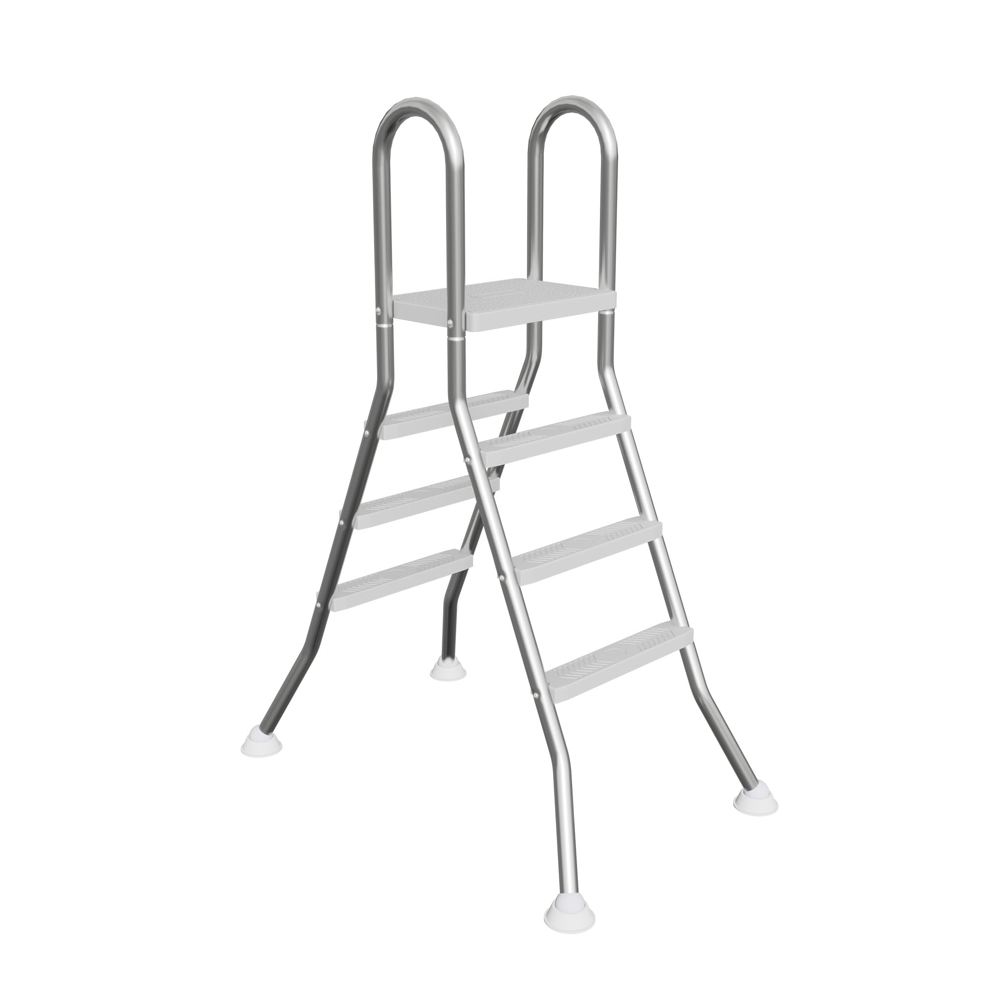 NAIZY Poolleiter 165cm Poolhöhe Edelstahl Demontage Pool Leiter 3/4 Stufen