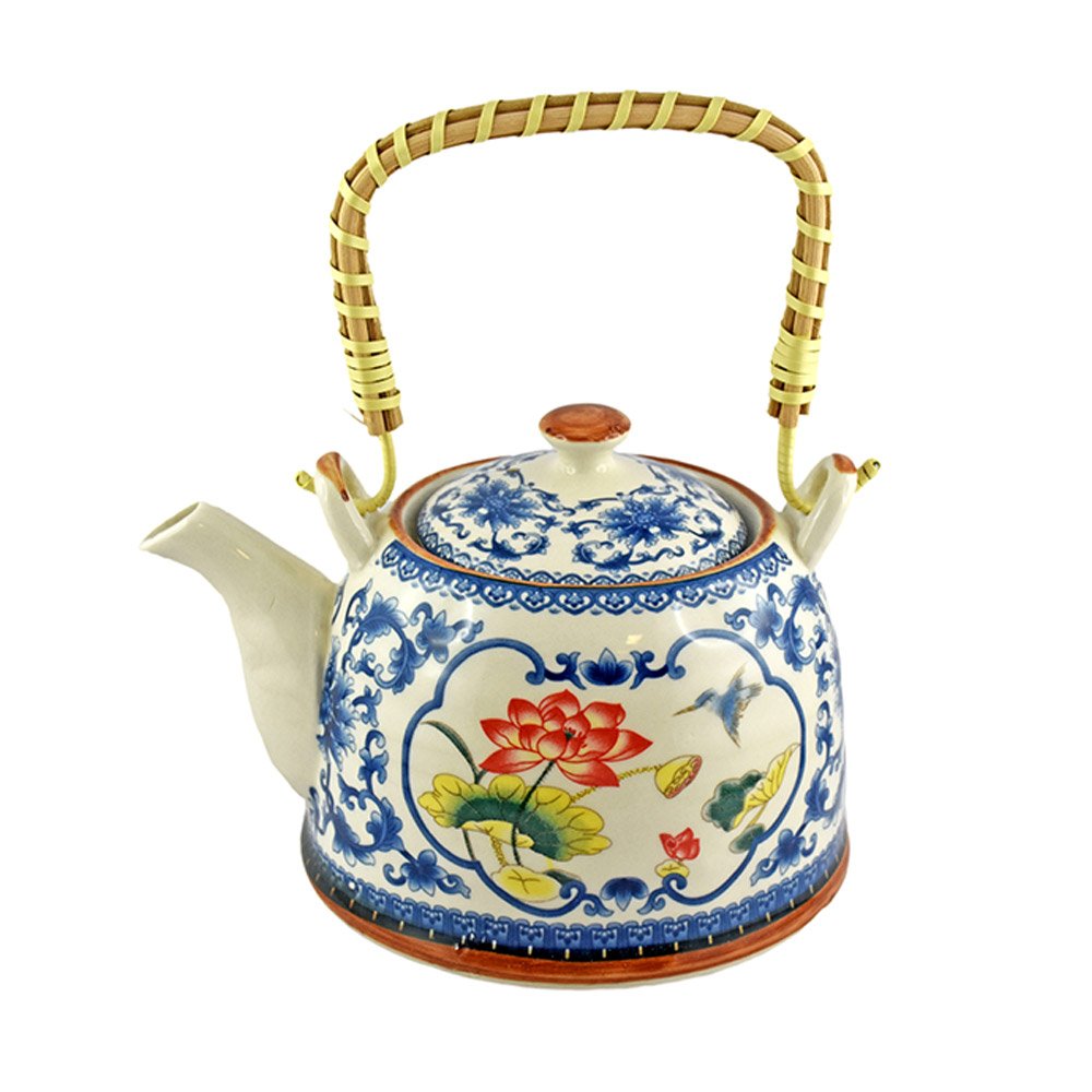 BarworldPorcelain Teapot With Cane Handle