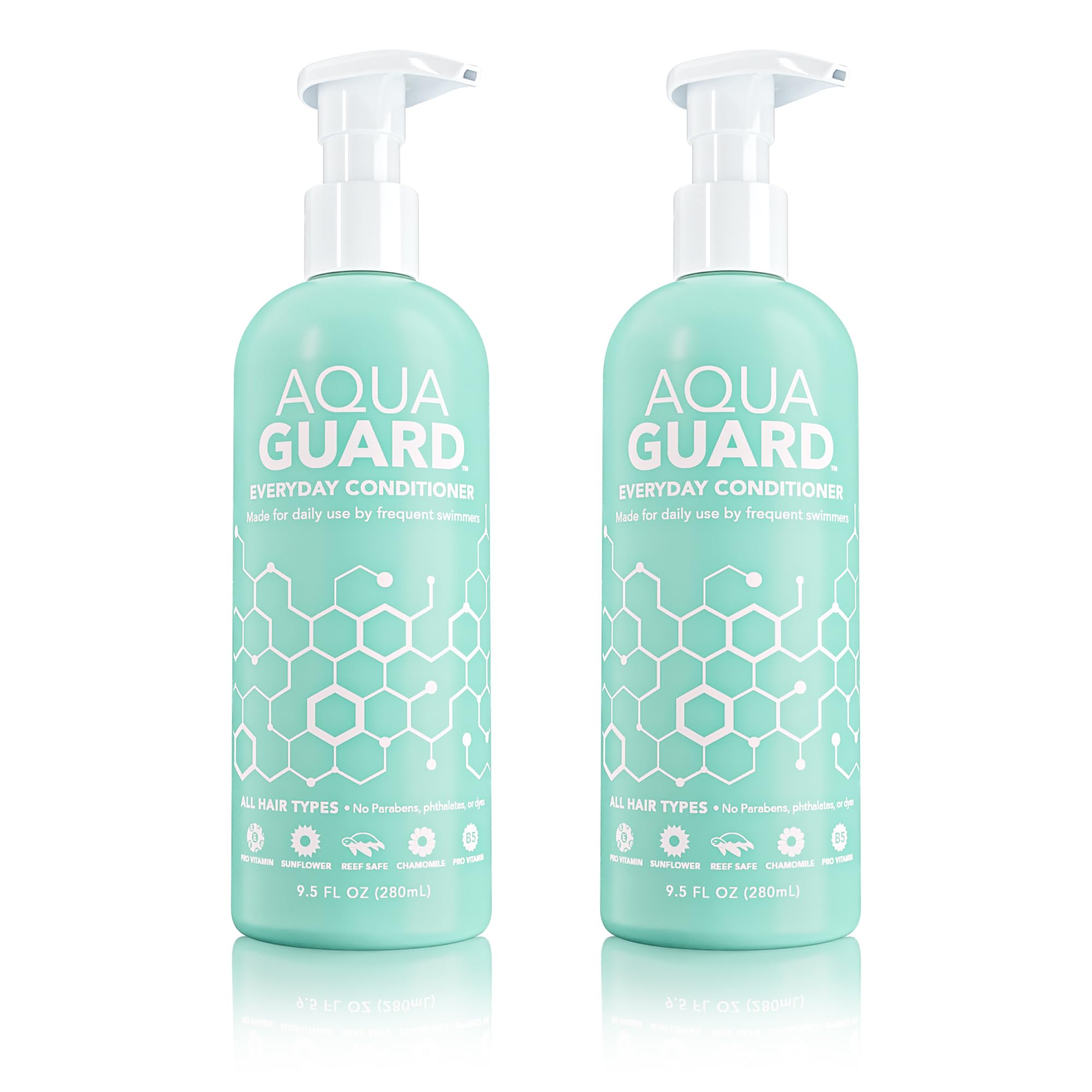 AQUA GUARD Everyday Conditioner for Pool Moms and Swimmers | Softens Hair & Removes Chlorine Damage | Paraben Free, Sulfate and Gluten-Free, Vegan,