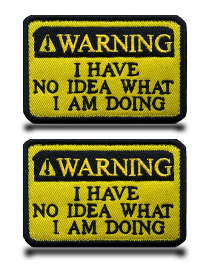 4 Patch Tattiche Divertenti – 'Warning I Have No Idea What I Am Doing' In Ricamo, Ideali Per Giacche, Zaini E Jeans