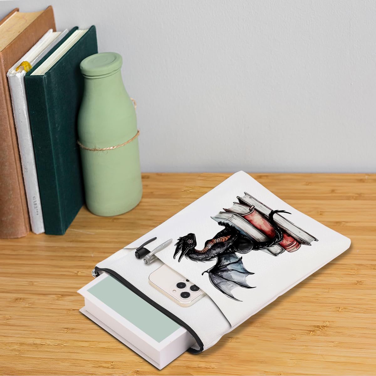 Housse De Livre Avec Fermeture Éclair Fourth Wings - Pochette Protection Lecture