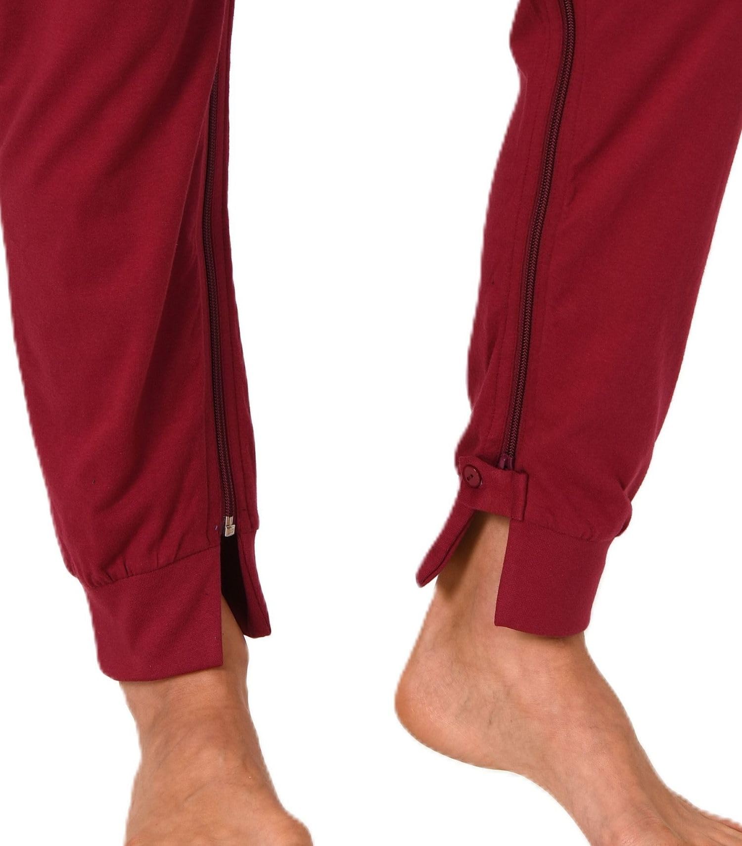 Normann Care Combinaison d'entretien à manches longues pour femme avec fermeture éclair dans le dos et les jambes